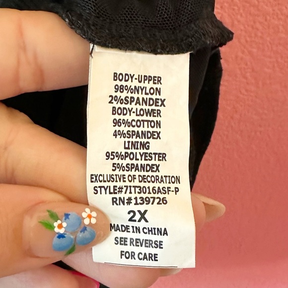 Stitch Fix August Mist Kalani Black Lace Knit Bodysuit 2X - Picture 7 of 7